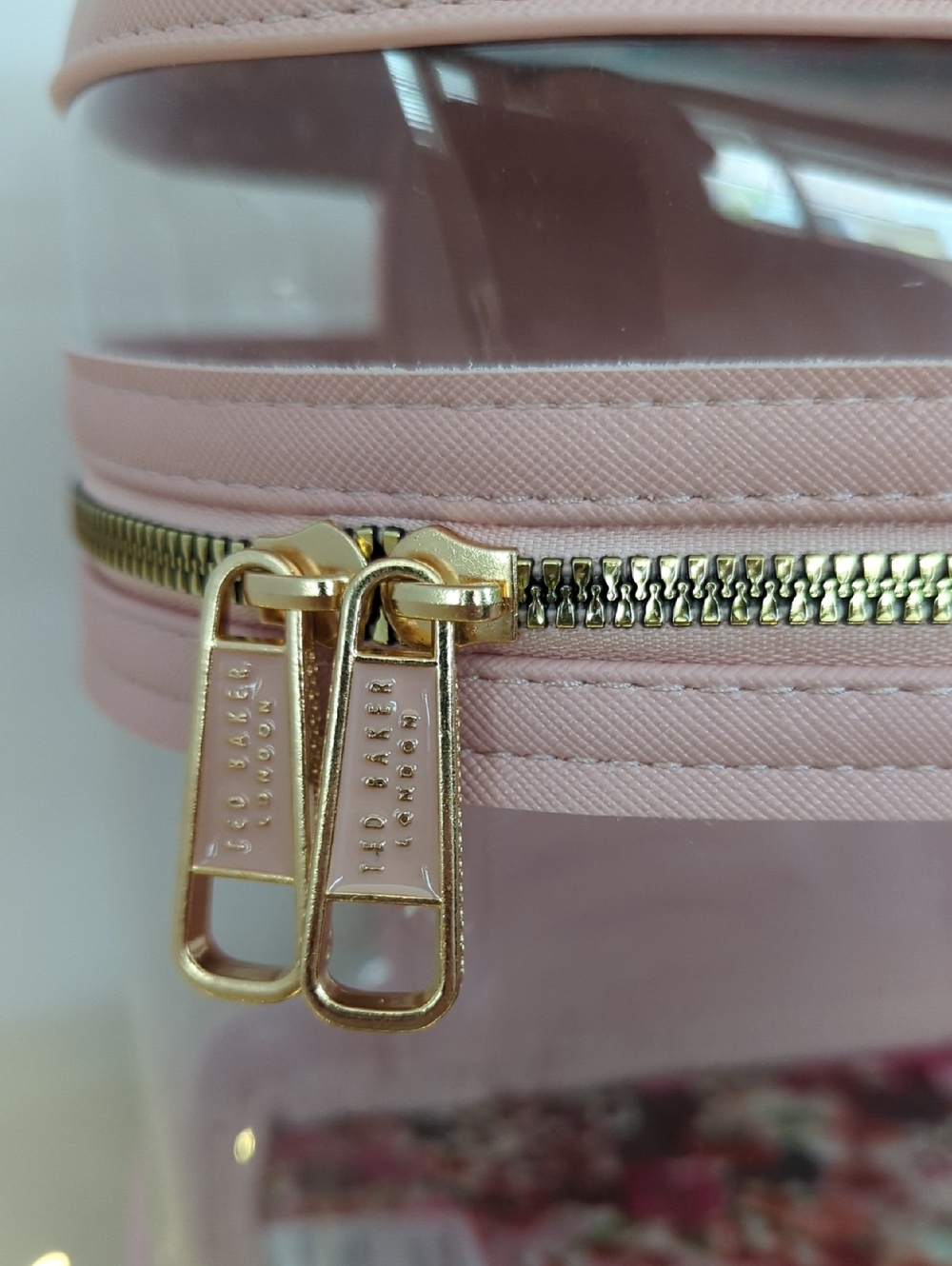 WEEKEND SALE! Ted Baker Pink Tall Clear Cosmetic Train Case - Picture 4 of 6
